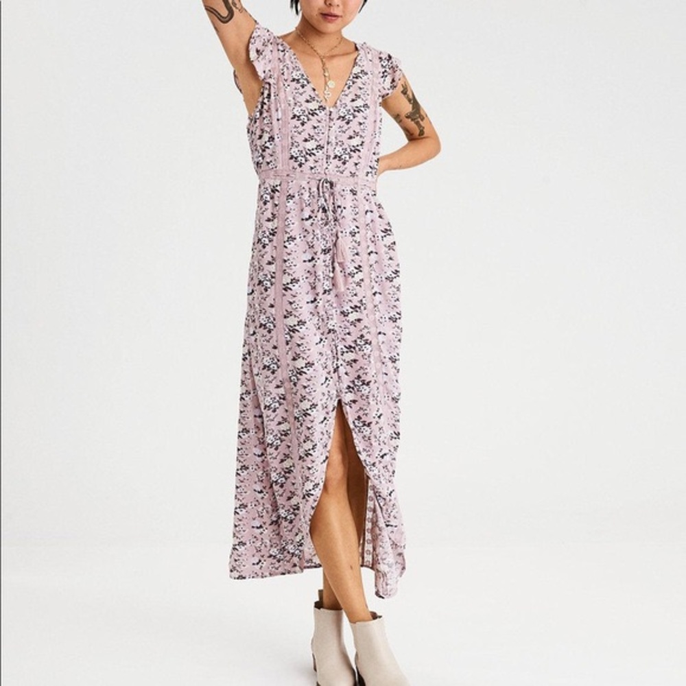 American Eagle Purple Floral Maxi Dress NWOT